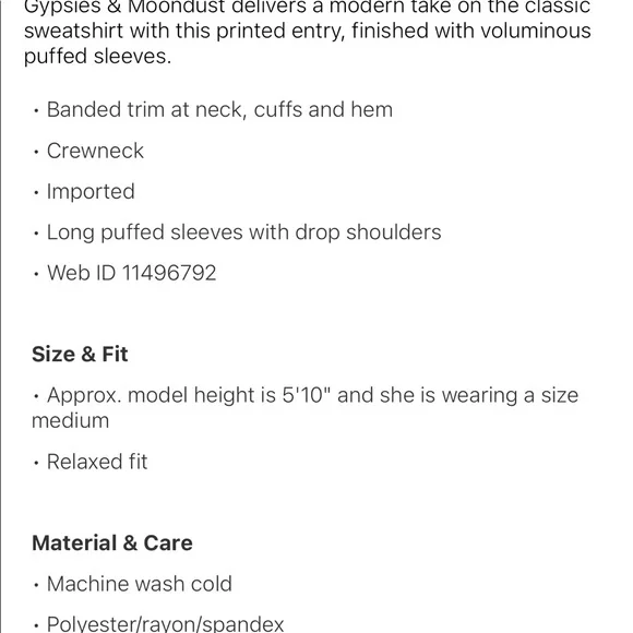 FINAL SALE!!! NWT Gypsies & Moondust Floral Puffed Sleeved Top - Picture 4 of 7